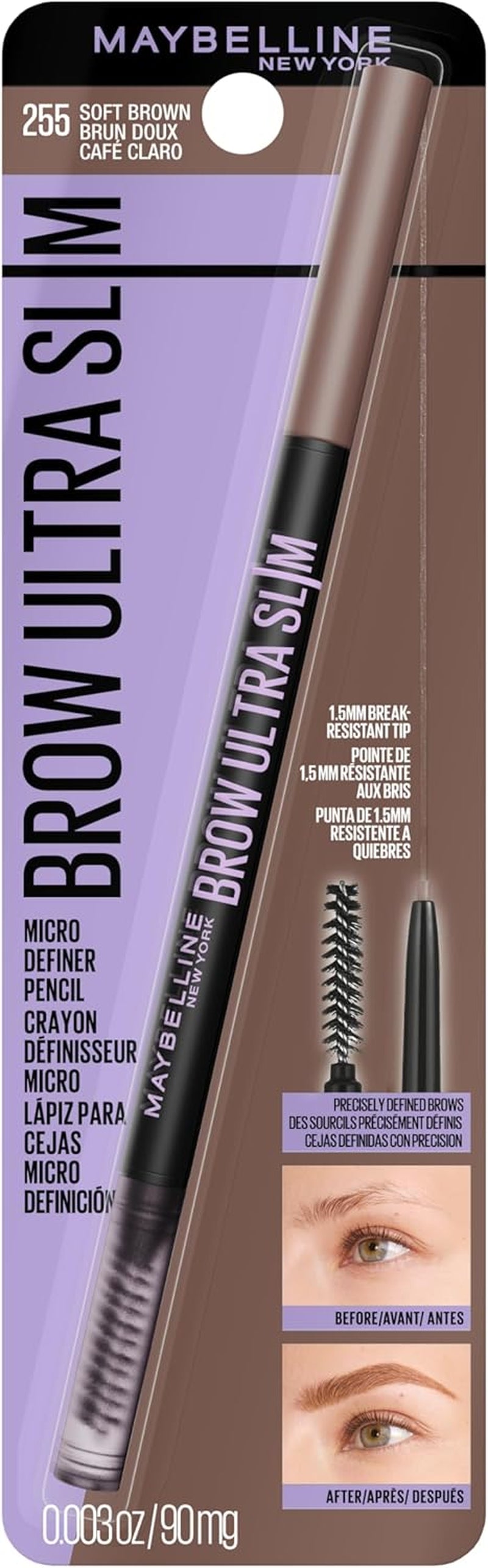 New York Brow Ultra Slim Defining Eyebrow Pencil, Soft Brown, 0.003 Oz (Packaging May Vary)