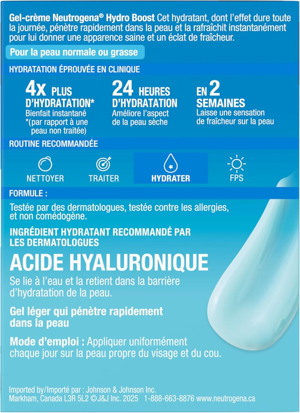 Hydro Boost Gel Cream Face Moisturizer - Oil-Free Facial Cream with Hyaluronic Acid for Dry Skin - Lightweight, Non-Comedogenic Daily Hydrating Formula, 47Ml