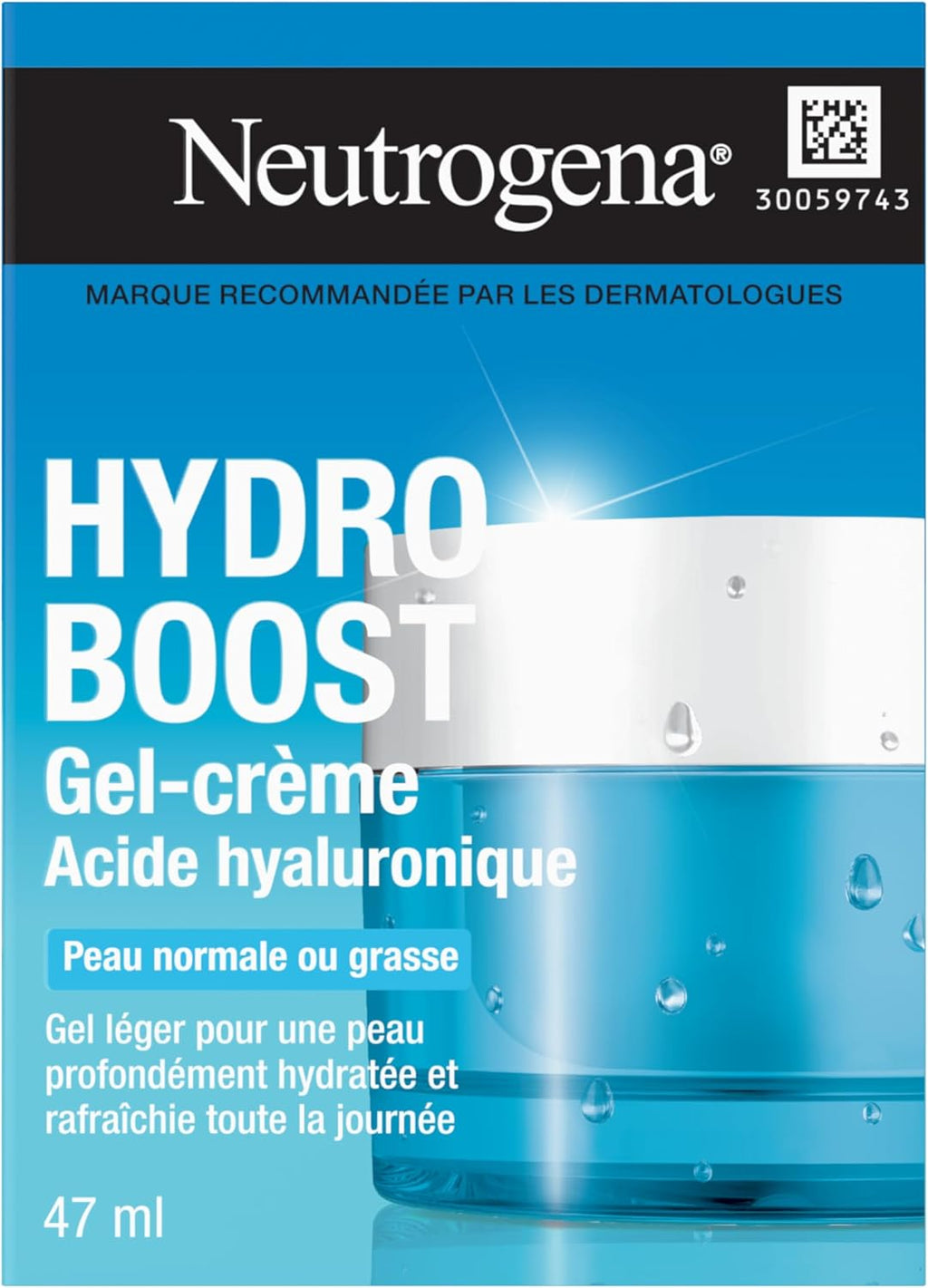 Hydro Boost Gel Cream Face Moisturizer - Oil-Free Facial Cream with Hyaluronic Acid for Dry Skin - Lightweight, Non-Comedogenic Daily Hydrating Formula, 47Ml